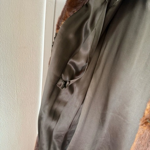 Vintage Full-Length Genuine Mink Fur Coat – Brown Mahogany – 1950s/60s L/XL - Picture 9 of 12